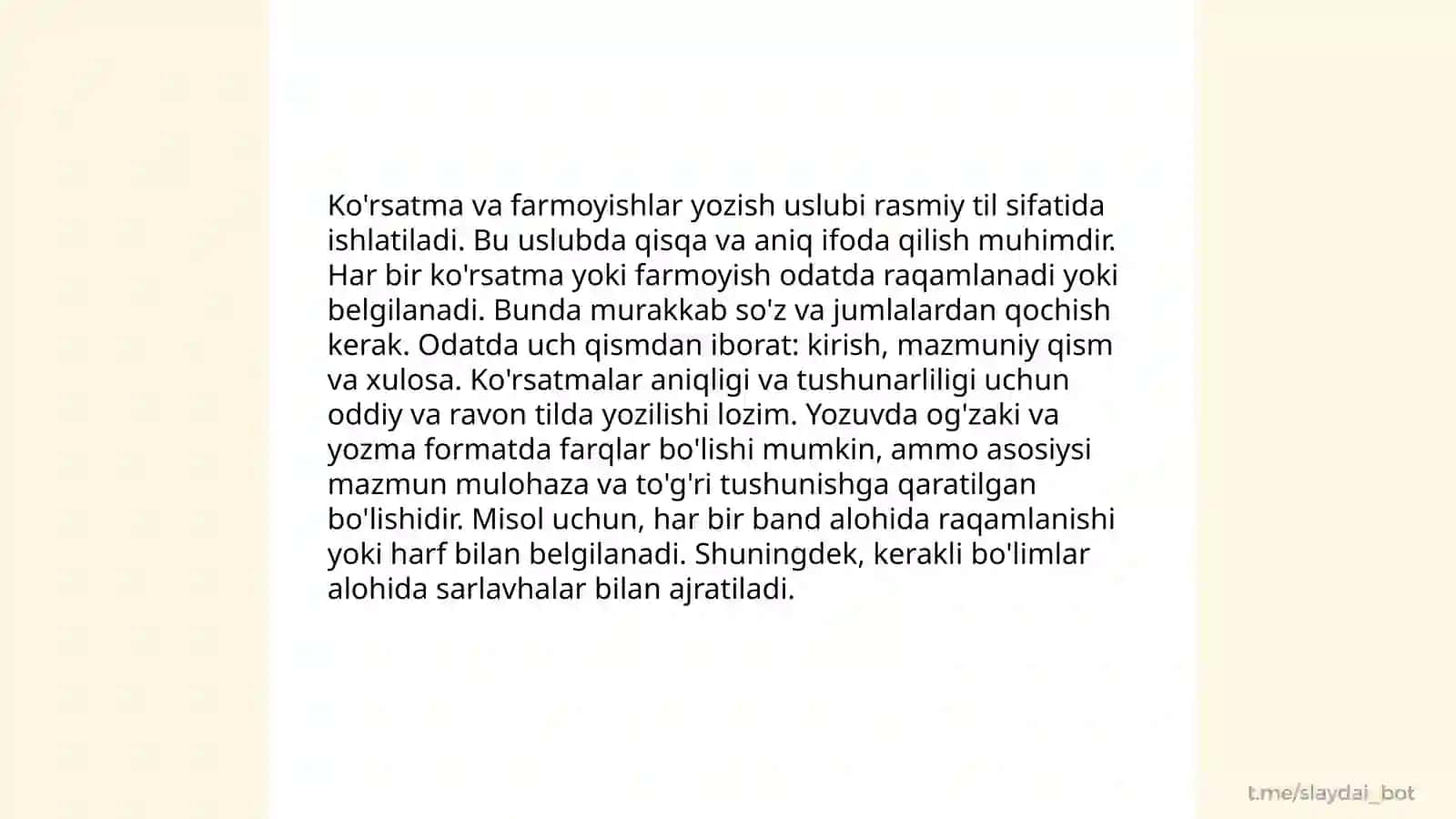 Ko'rsatma va farmoyish 4