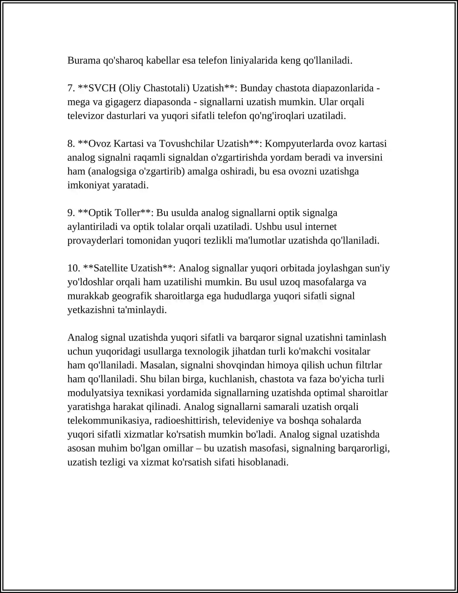 YUQORI CHASTOTALI SIGNALLARNI UZATISH USULLARI 4