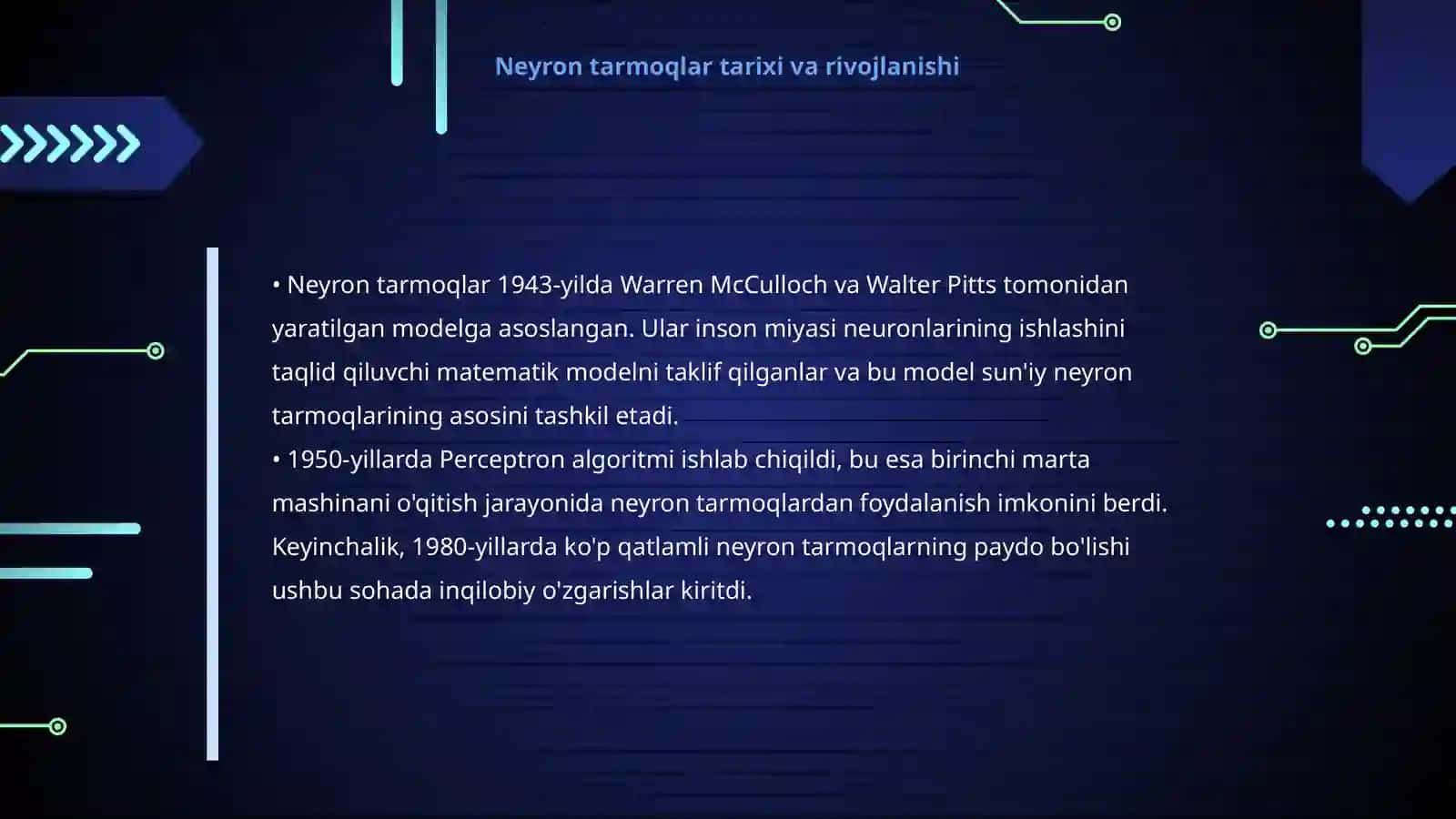 Sun`iy neyron tarmoqlarga kirish 4