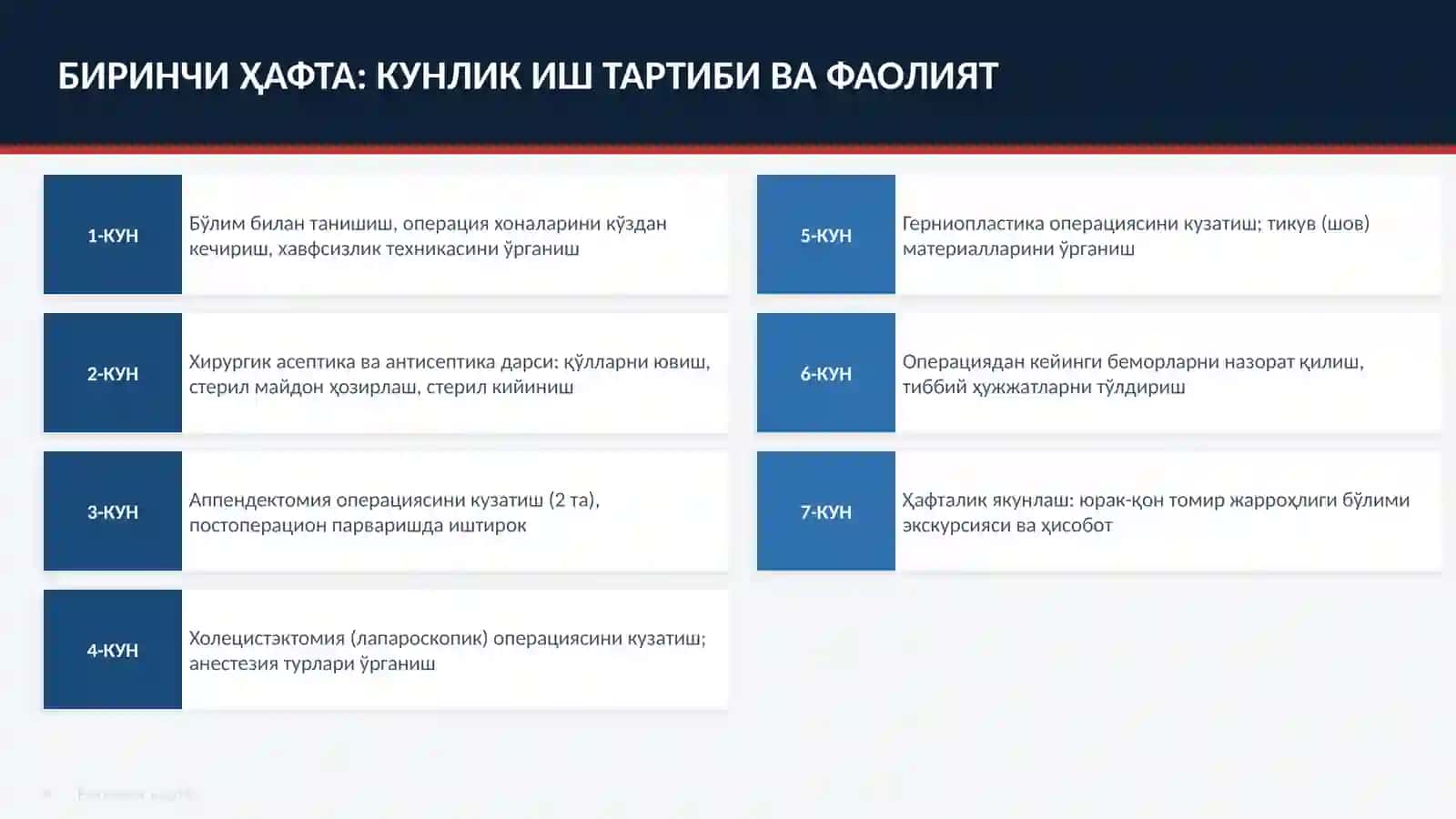 Хирургия бўлимида 2 Ҳафталик Амалиёт 4