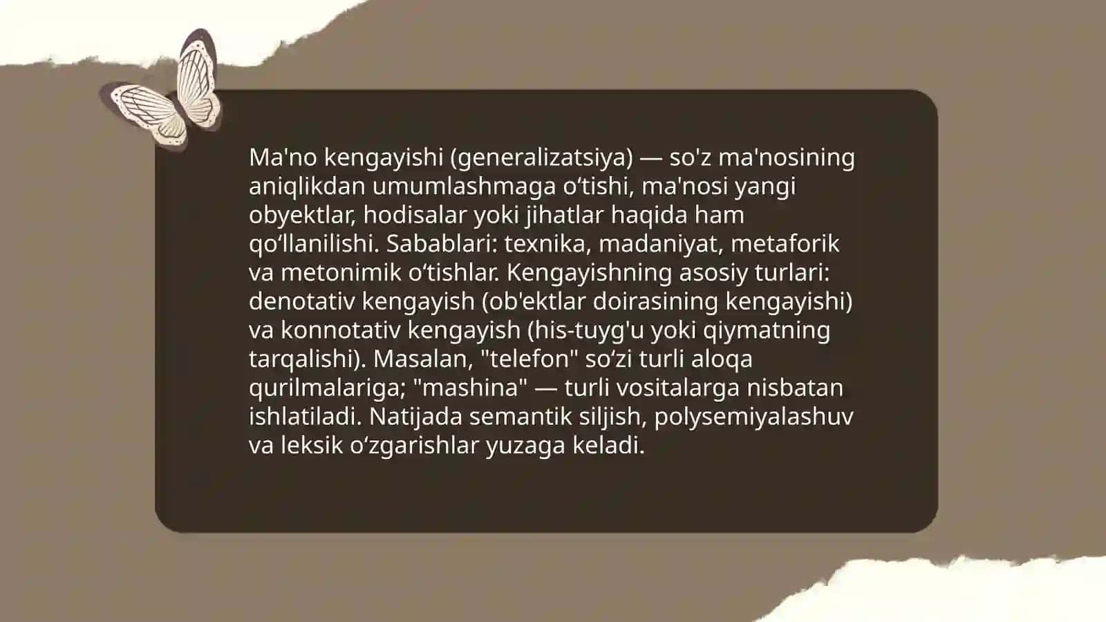 Leksikologiya va ma'no ko'chish turlari 4