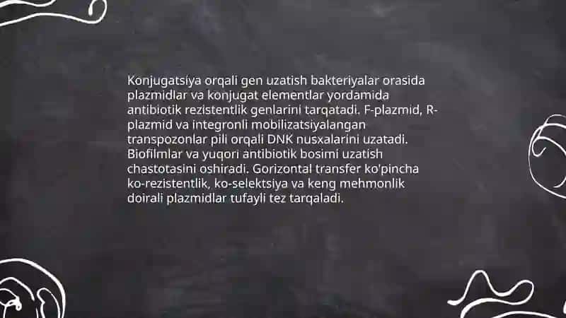 Bakteriyalarning antibiotiklarga chidamli shakllarini paydo boʻlish mexanizimlari 4