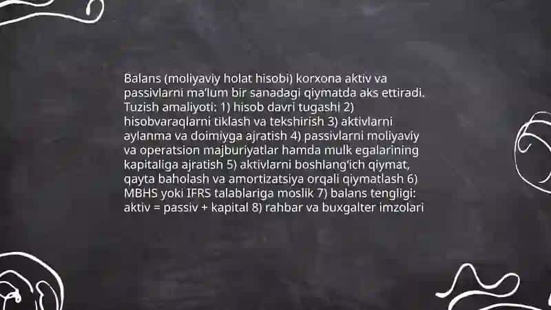Moliyaviy hisobotlarni yuritish amaliyoti 4