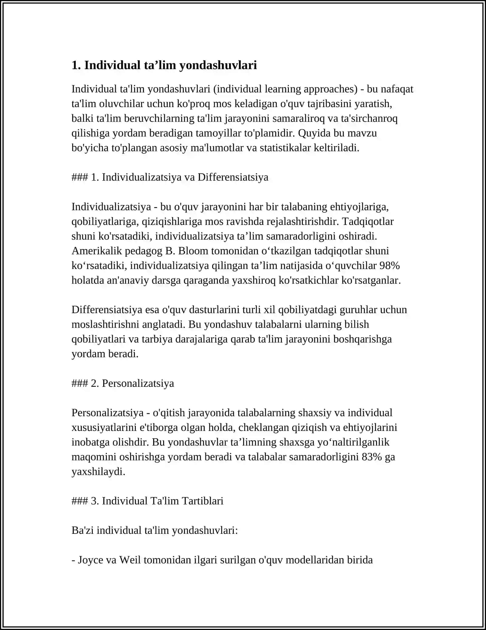 INDIVIDUAL TA’LIM YO’NALISHI 4