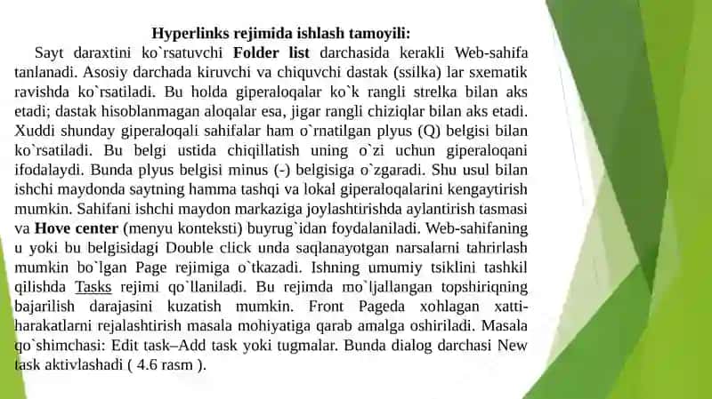 Front Page dasturiy orqali web-sahifalar yaratish texnologiyasi 4