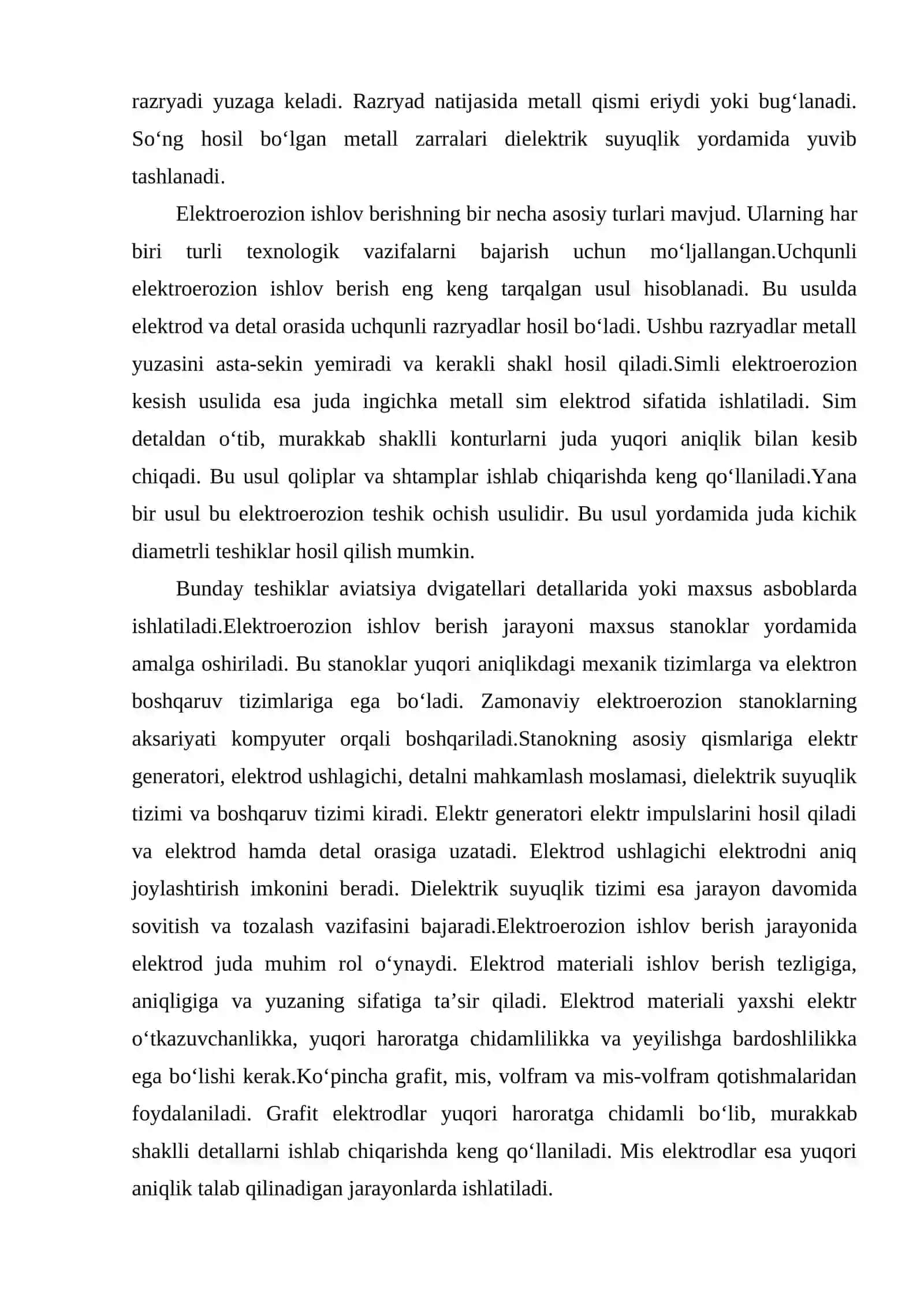 Elektroerozion ishlov berish (EIE) 4