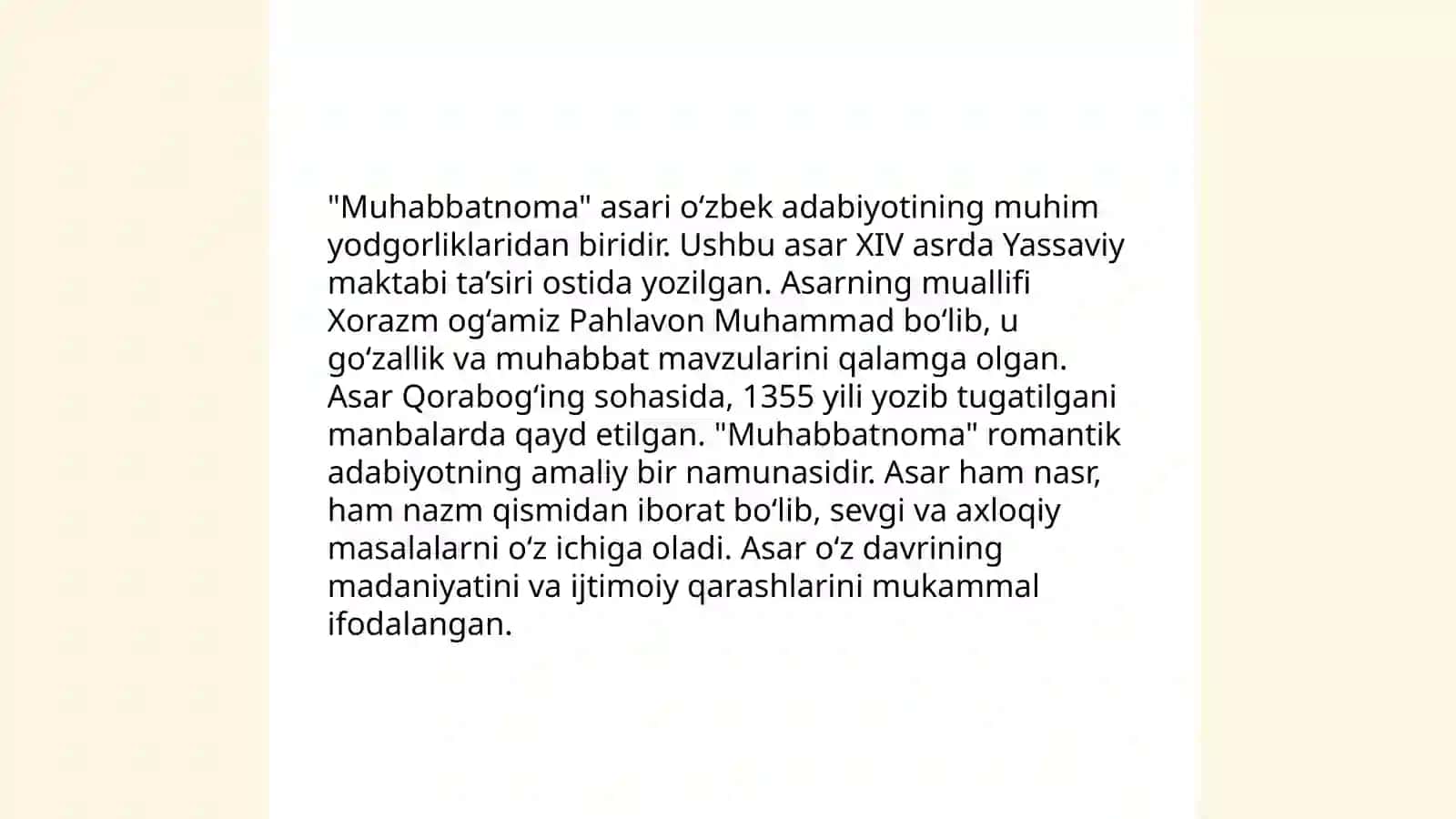 Xorazmiyning,,Muhabbatnoma"asari 4