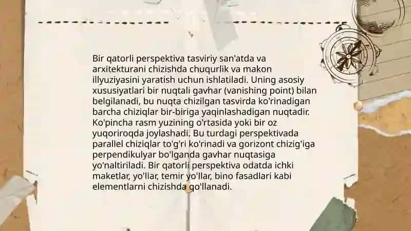 To‘g‘ri chiziq perspektivasi 1-qator xususiy holdagisi 4