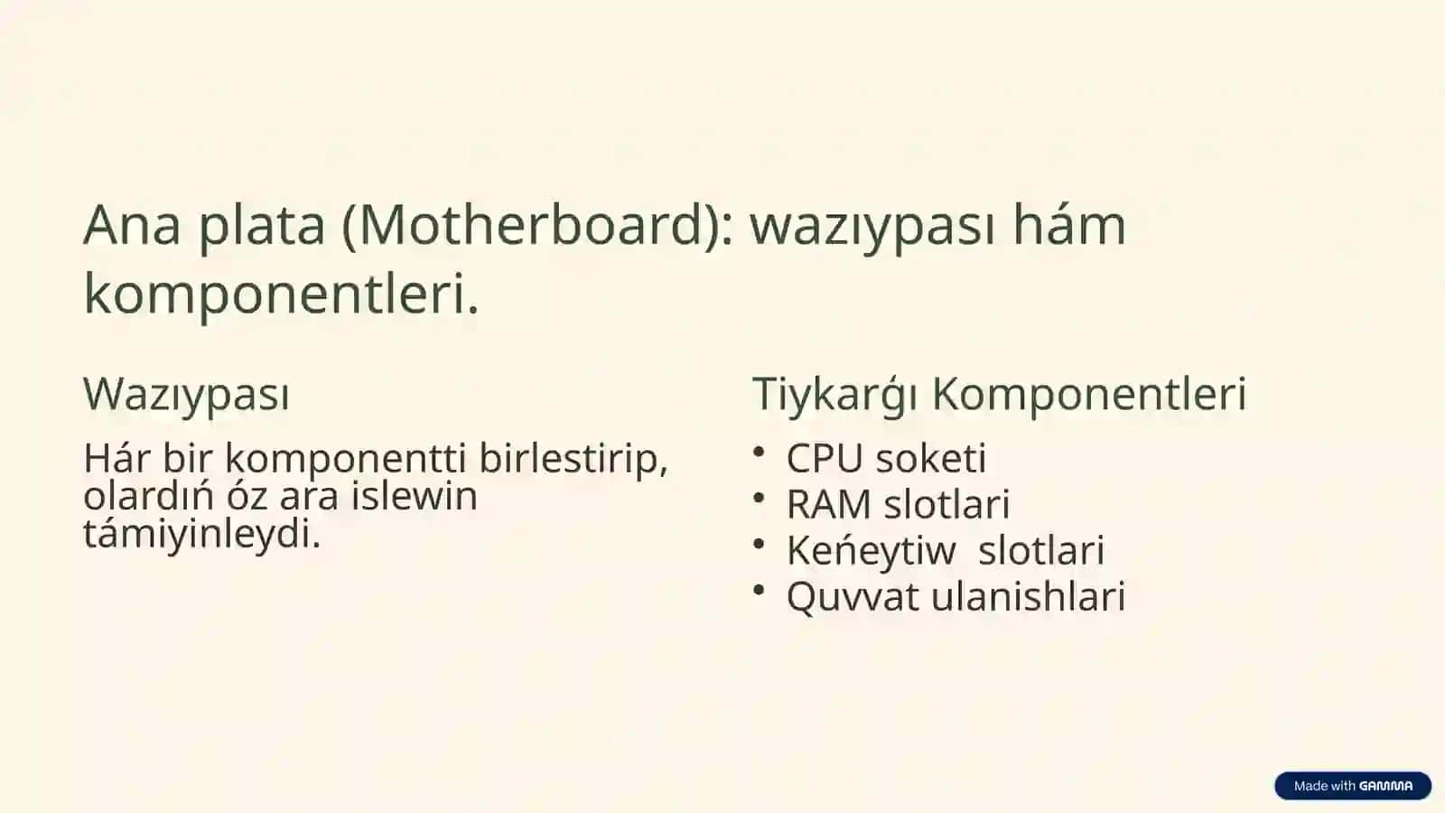 SISTEMA BLOKINIŇ BOLIMLERI MENEN TANSIW 4