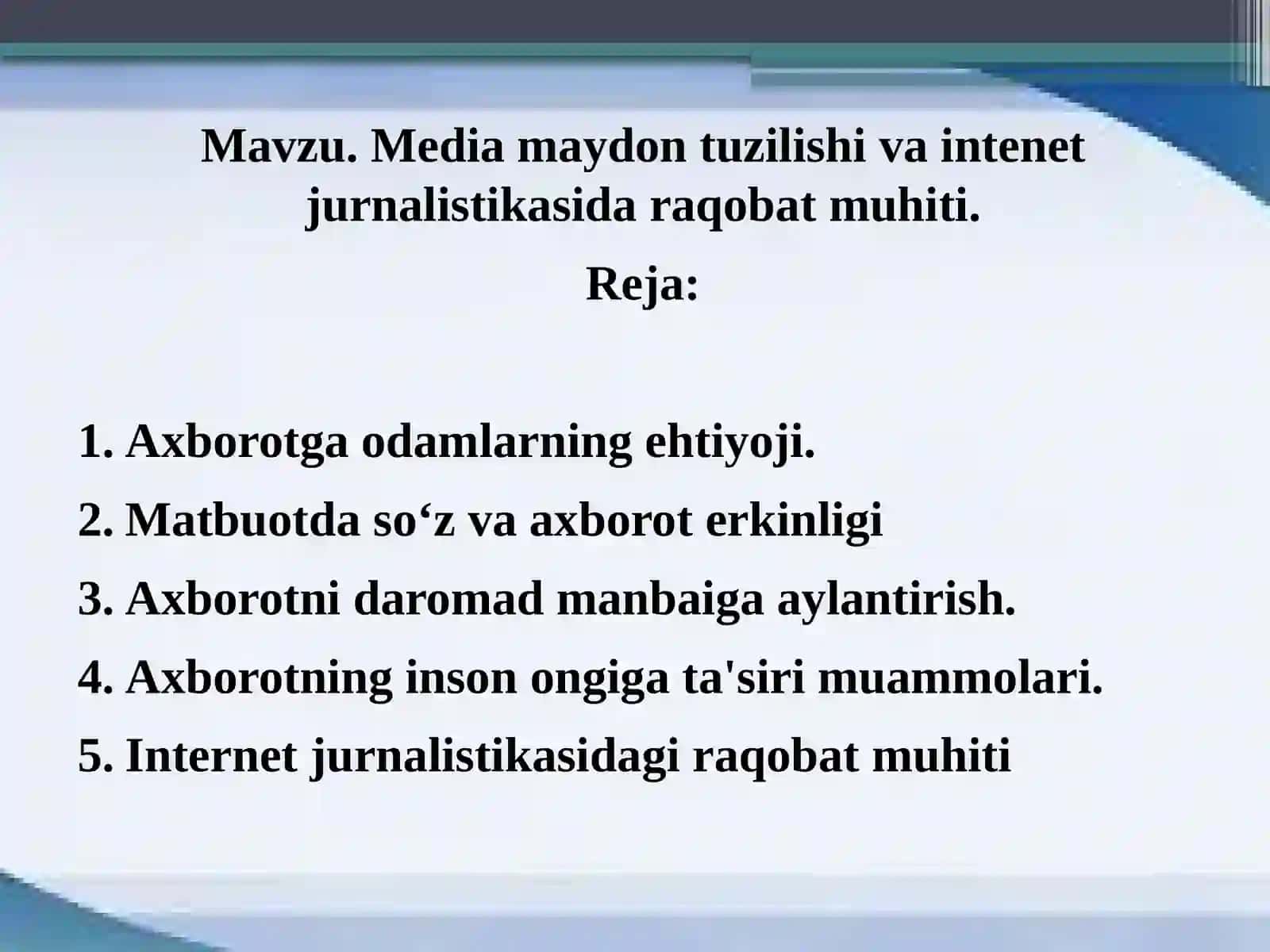 Mediasavodxonlik va axborot madaniyati 4