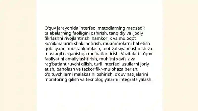 Interfaol metodlar va ularni qo'llash mahorati 4
