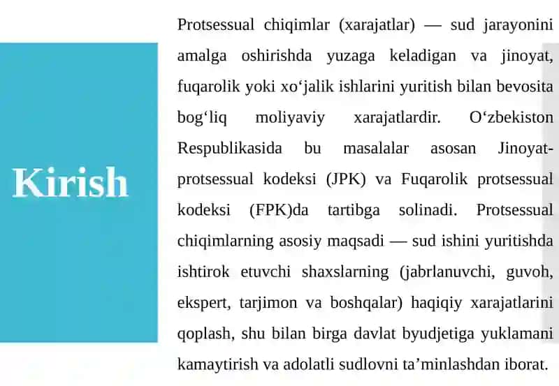 Protsessualchiqimlar va ularni qoplash 4