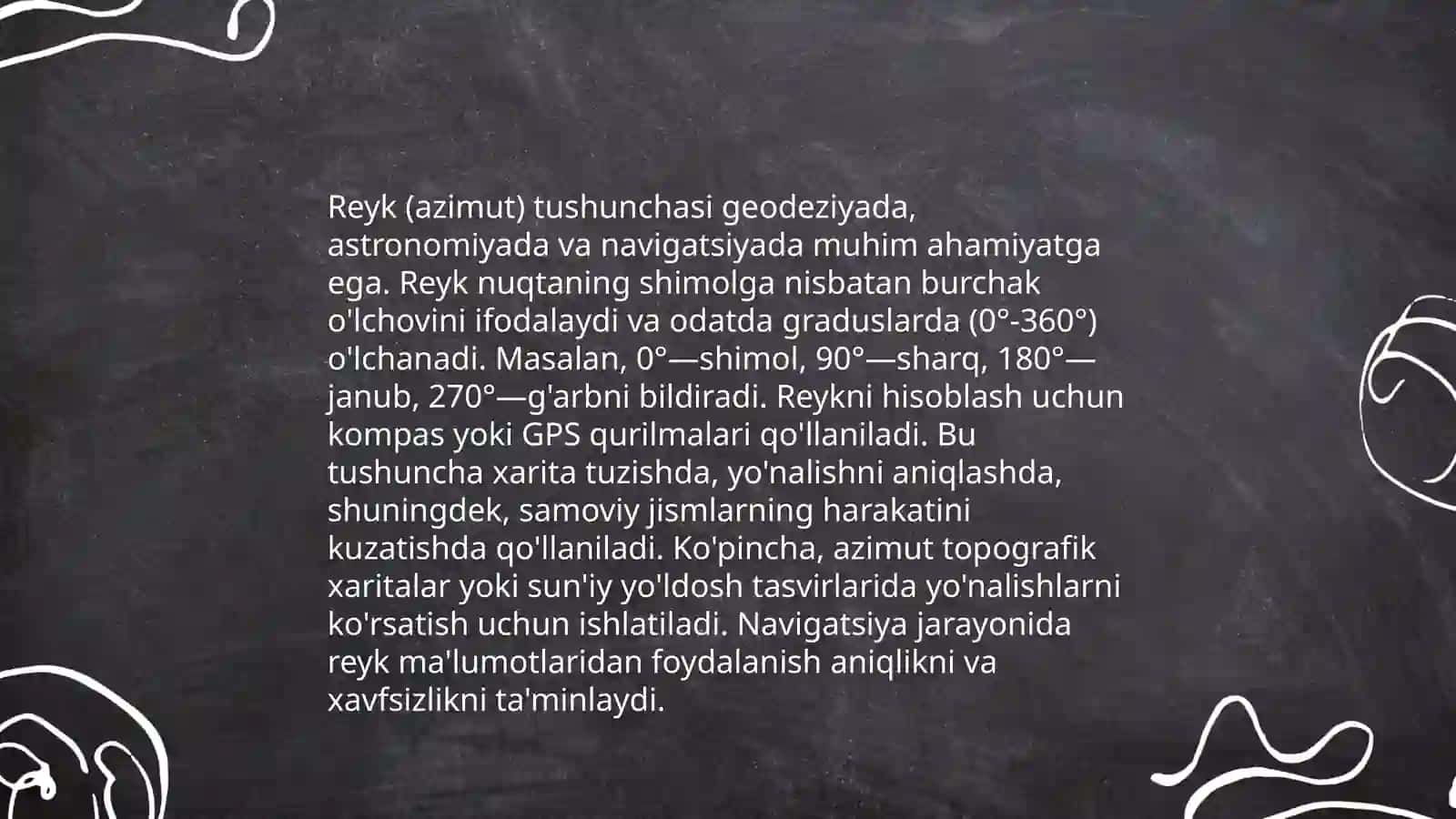 Joy plani va geografik koordinatalar 4