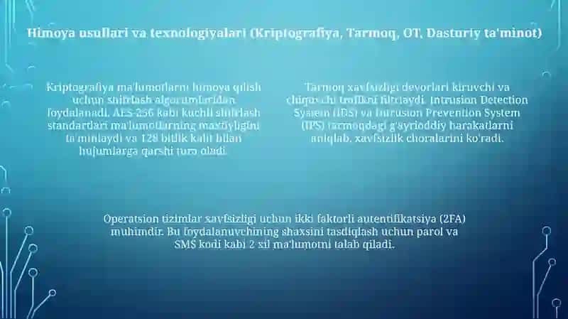 Axborot xavfsizligi va himoyalash usullari 4
