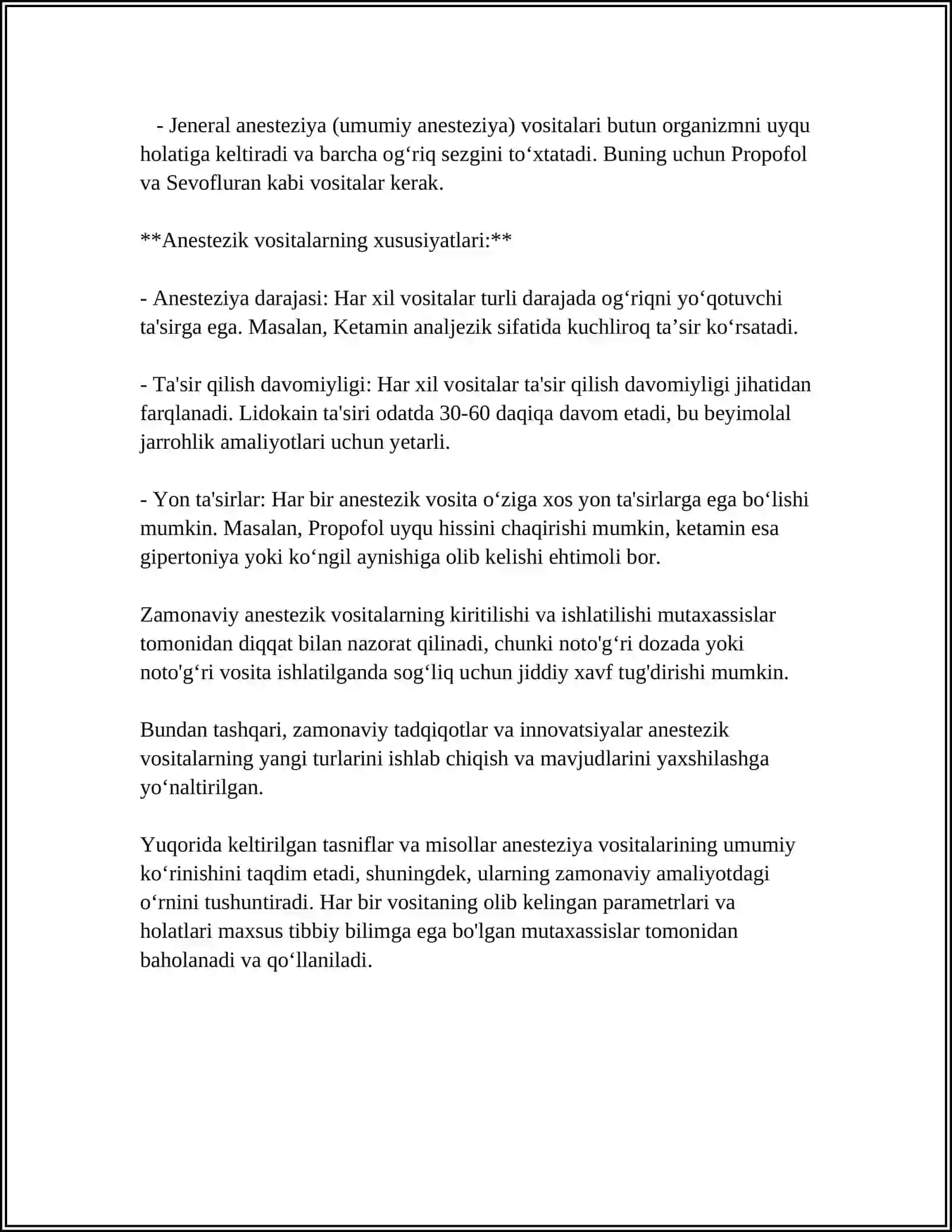 Zamonaviy Anestezik Vositalar 4