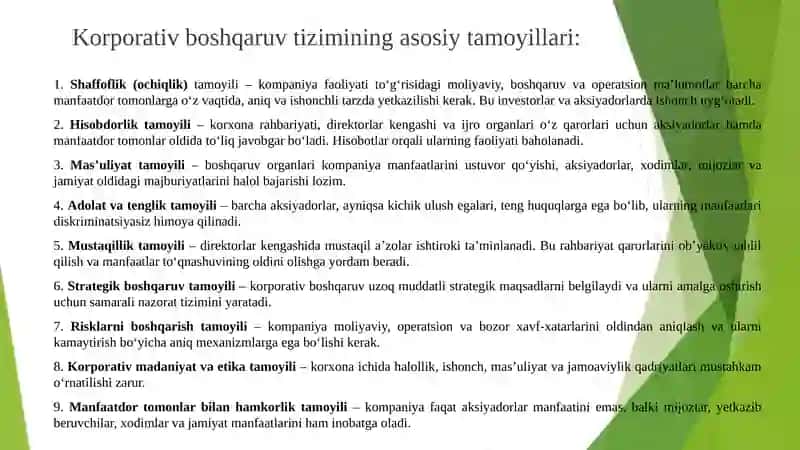 Korporativ boshqaruvning iqtisodiy mohiyati 4