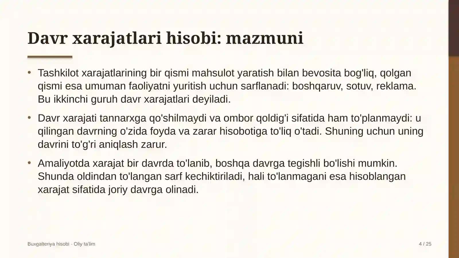 Xususiy telekanallarda davr xarajatlari hisobi 4