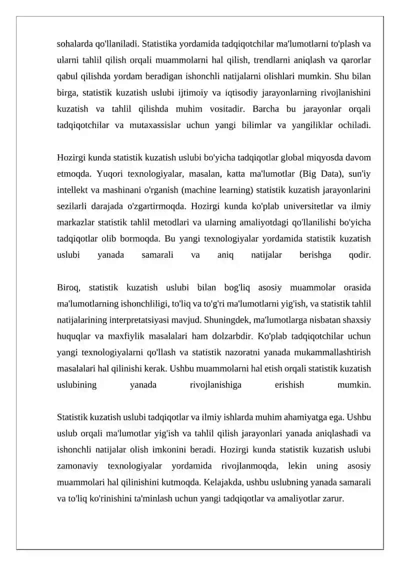 Statistik kuzatish uslubi 4