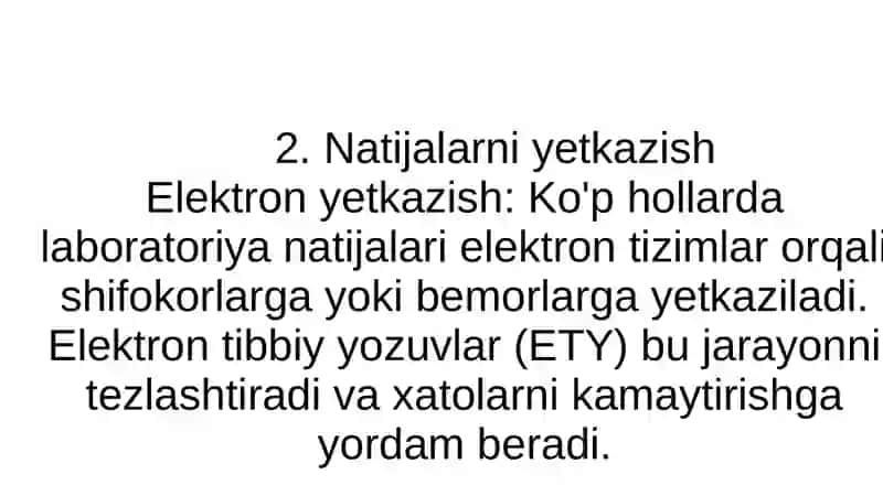 Laboratoriya tekshiruvlarida postanalitik bosqich 4