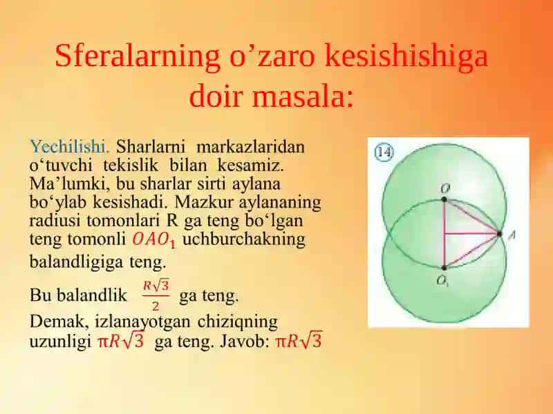 Sferalarning o’zarokesishishi 4
