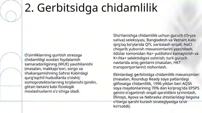 O'simliklarning noqulay omillarga chidamliligi 4