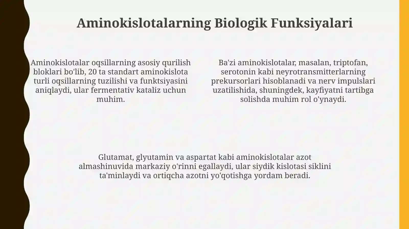 Aminokislotalar: Tuzilishi va Xossalari 4