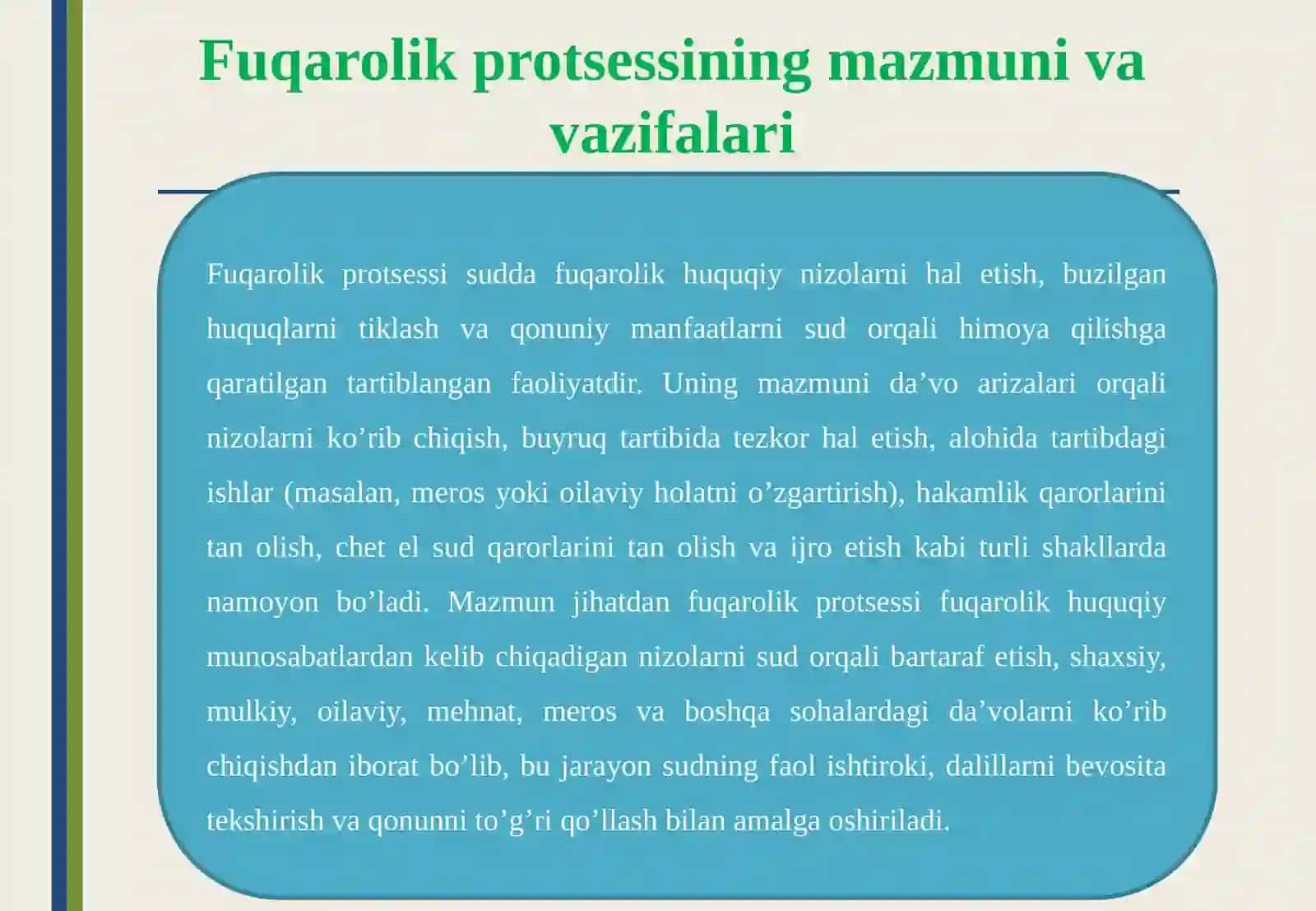Fuqarolik sud ishlarini yuritish prinsiplari. 4