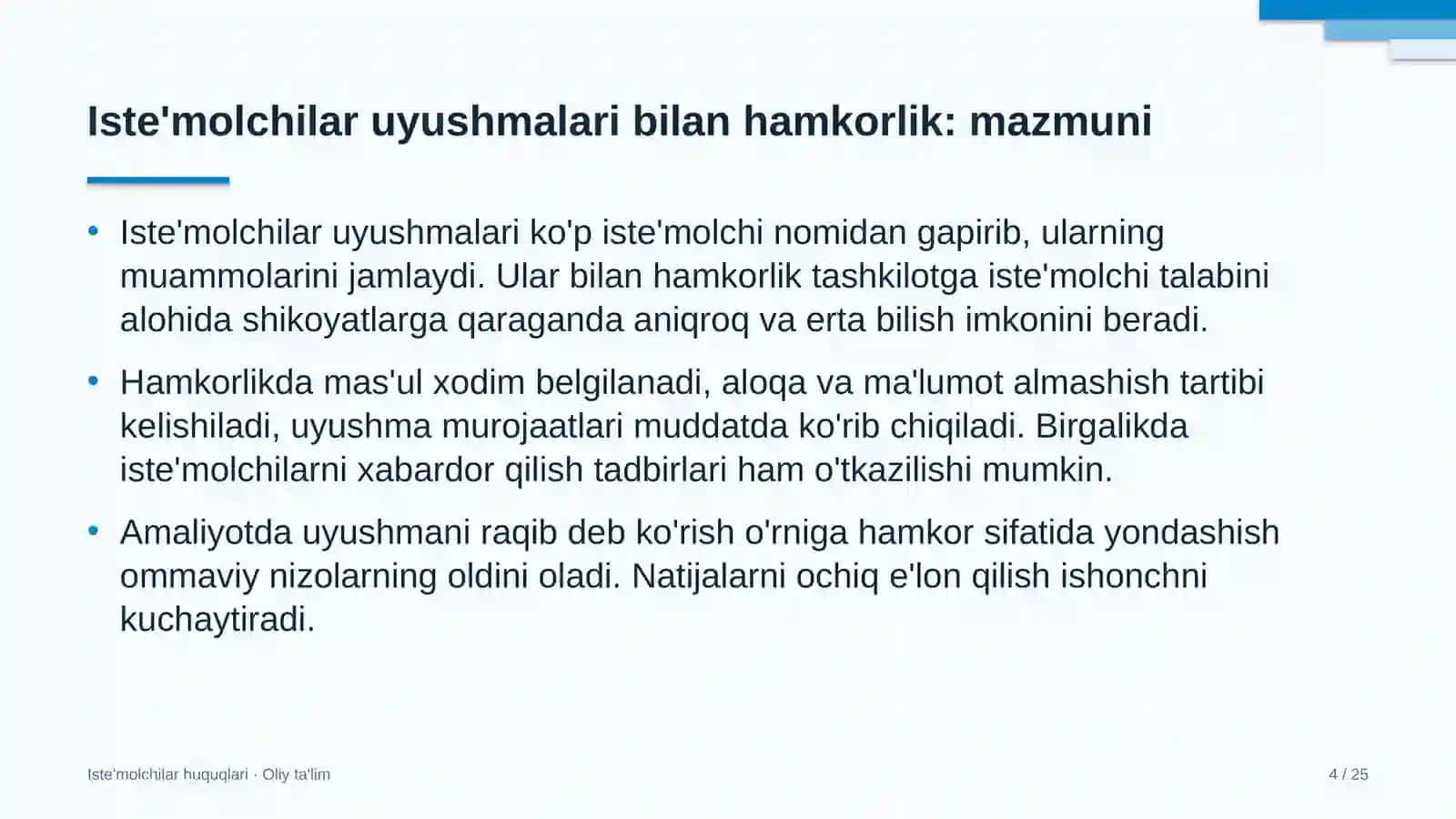 Iste'molchilar uyushmalari bilan hamkorlik 4