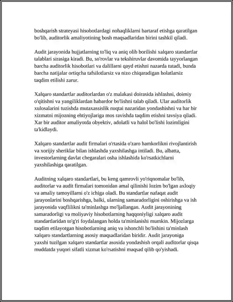 AUDITNING XALQARO STANDARTLARINI MAQSADI VA UMUMIY TAMOYILLARI 4