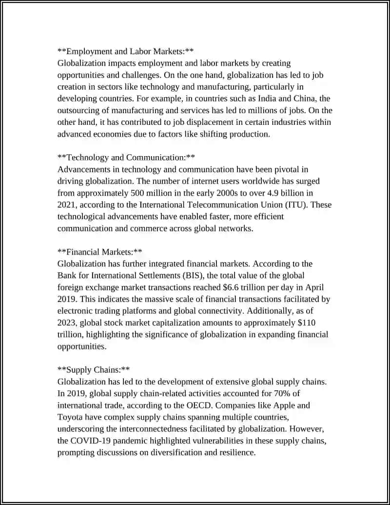 Globalization and Word Markets 4