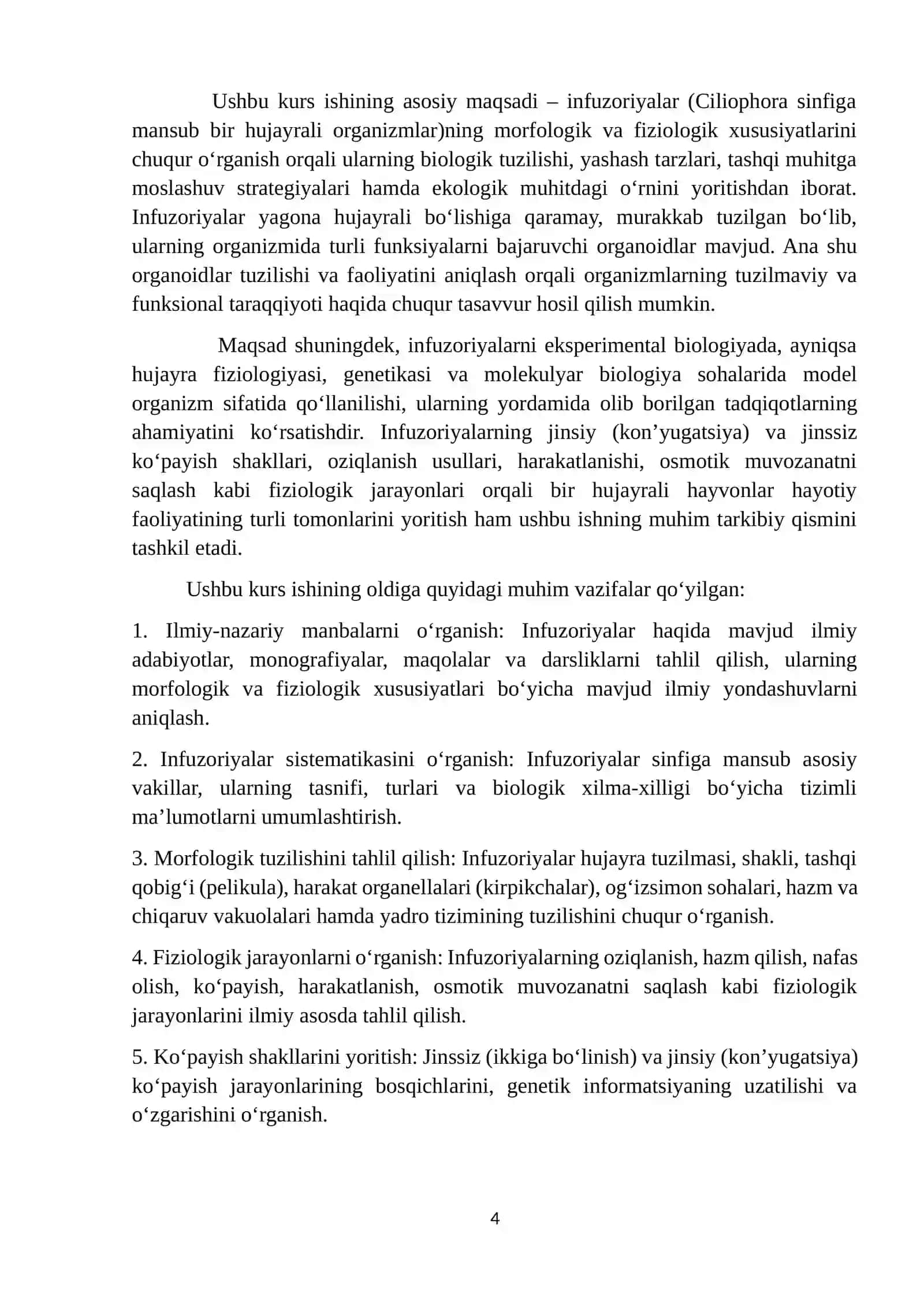 Infuzoriyalar (Infusoria, Ciliophora) tipi 4