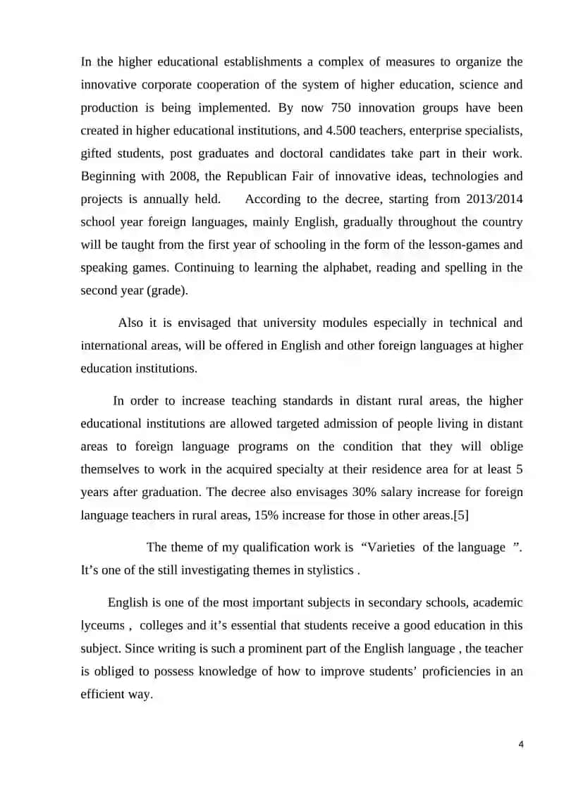 Varieties of the language 4