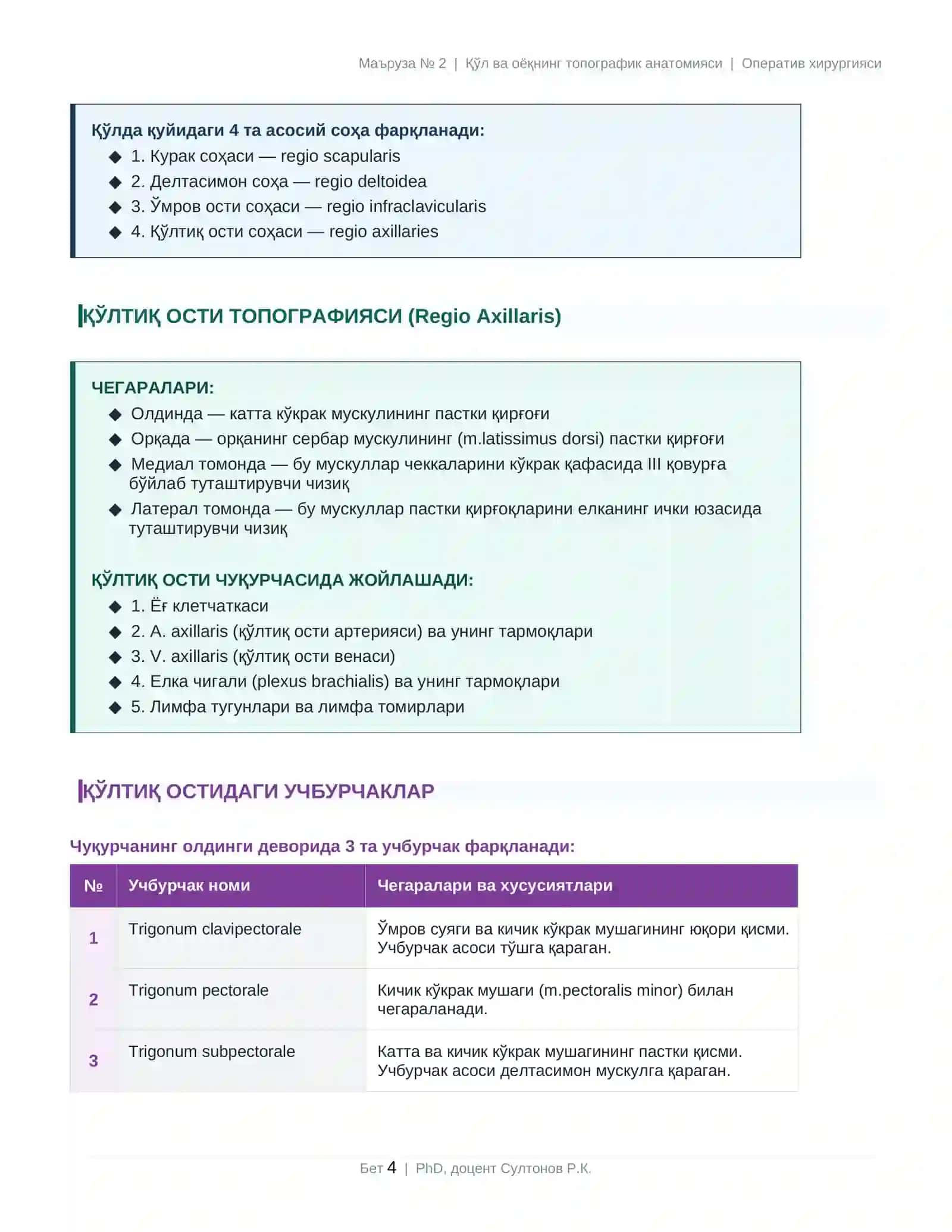 ҚЎЛ ВА ОЁҚНИНГ ТОПОГРАФИК АНАТОМИЯСИ 4