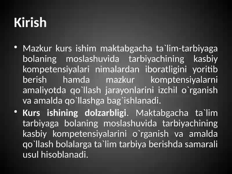 MTTga bolaning moslashuvida tarbiyachining kasbiy kompetensiyalari. 4