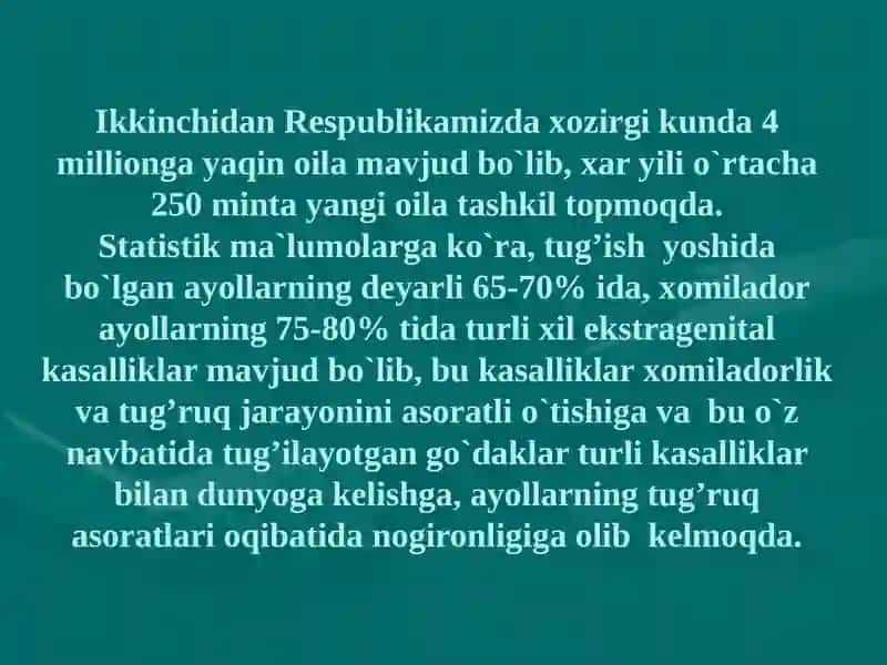Onalar va bolalar salomatligini muhofaza qilish 4