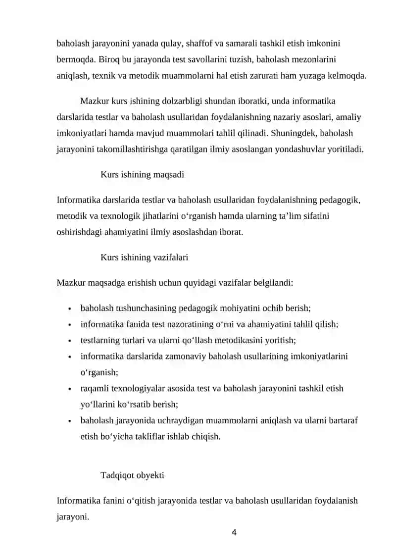 Informatika darslarida testlar va baholash usullaridan foydalanish 4