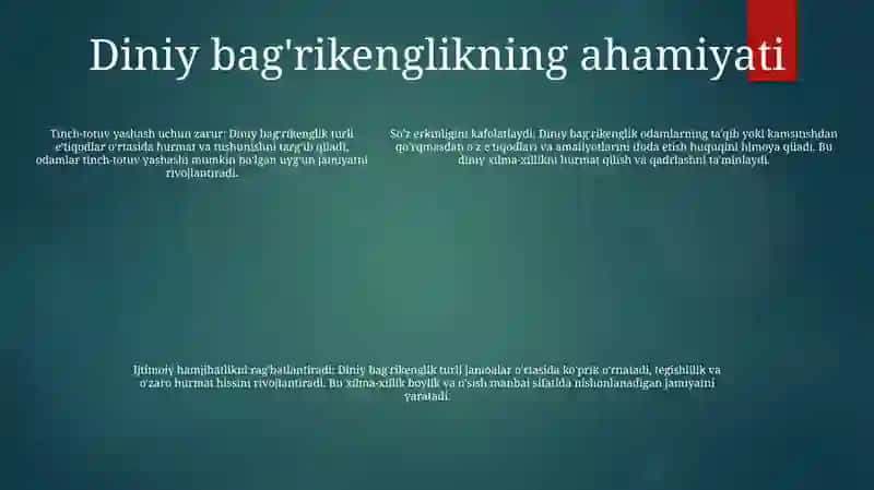 Diniy Baģrikenglik 4