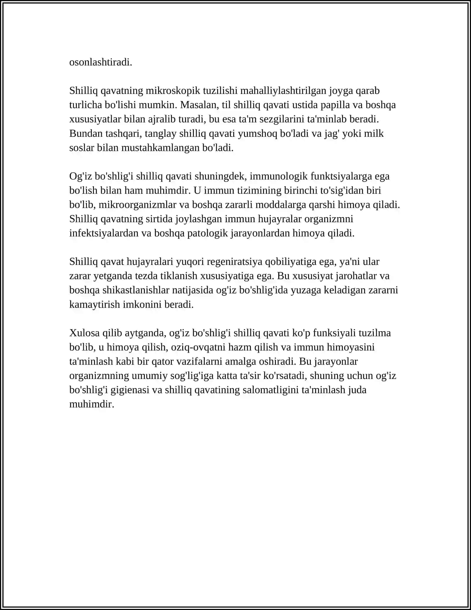 Og'iz Bo'shlig'i Shilliq Qavati Anatomiyasi 4