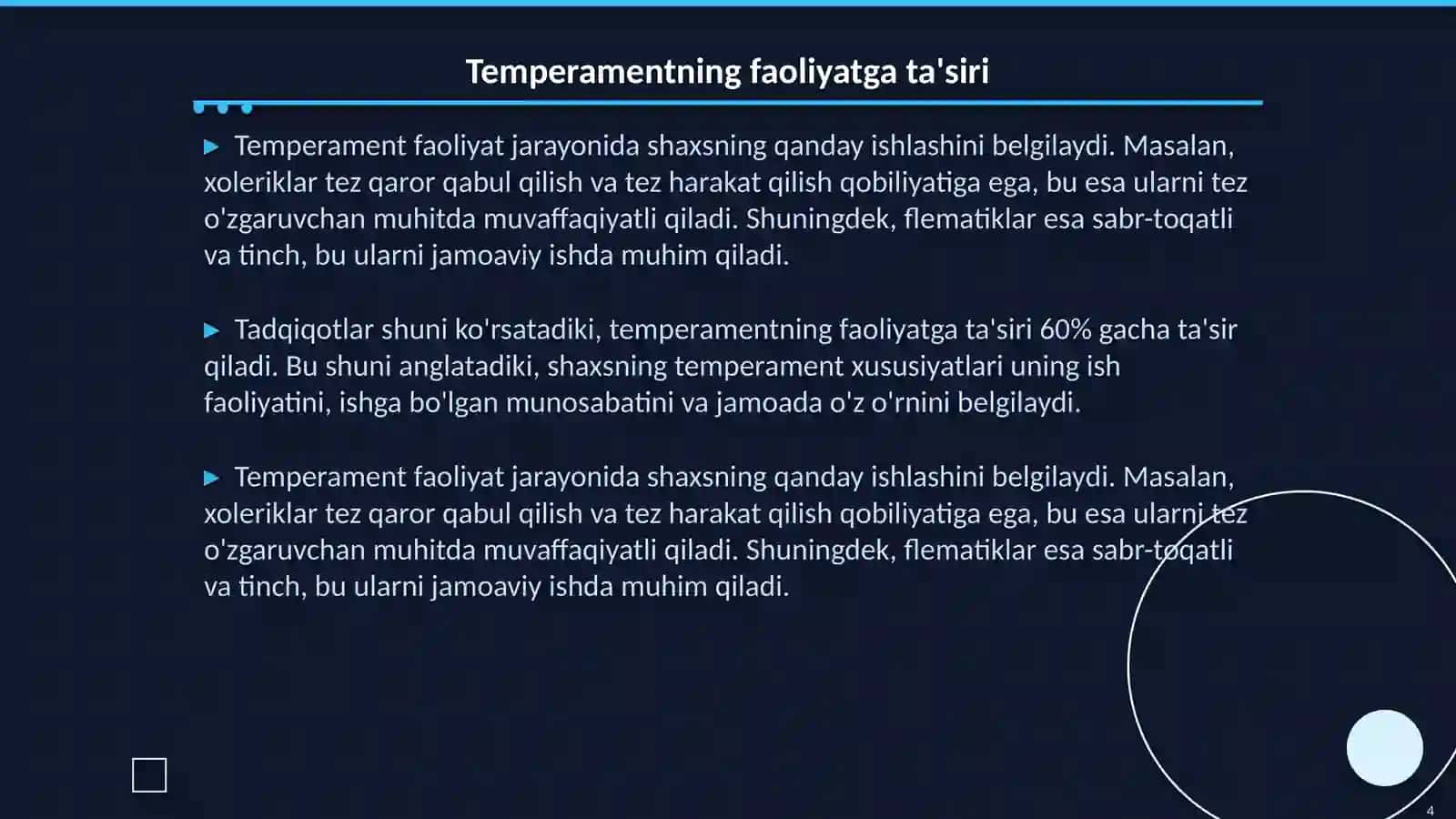 Faoliyatda temperamentning oʻrni va uning amaliy ahamiyati 4