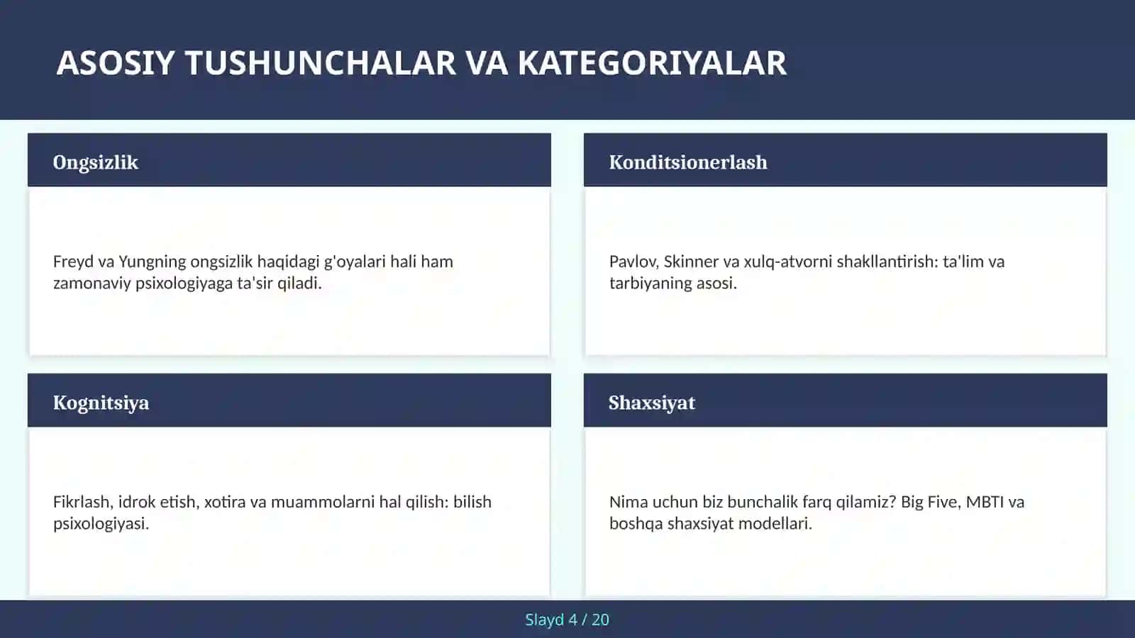 Bolalar psixologiyasi va rivojlanish 4