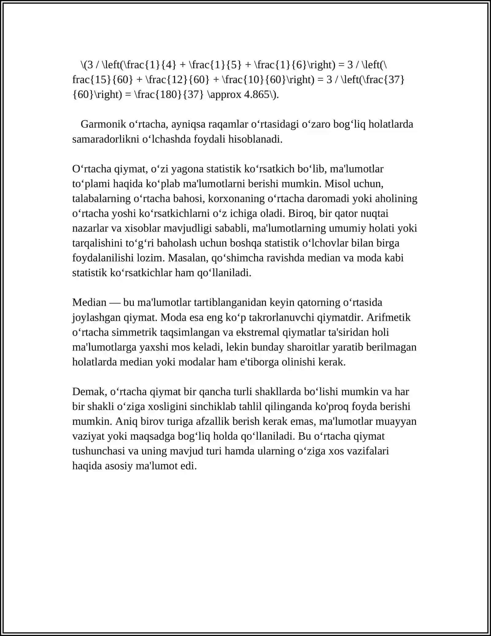 VARIATSIYA KO'RSATKICHLARI 4