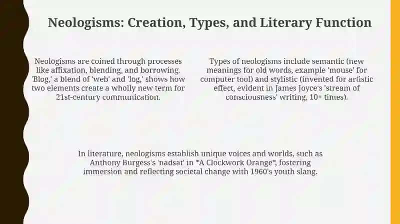 Special literary vocabulary. Neologisms.Archaisms 4