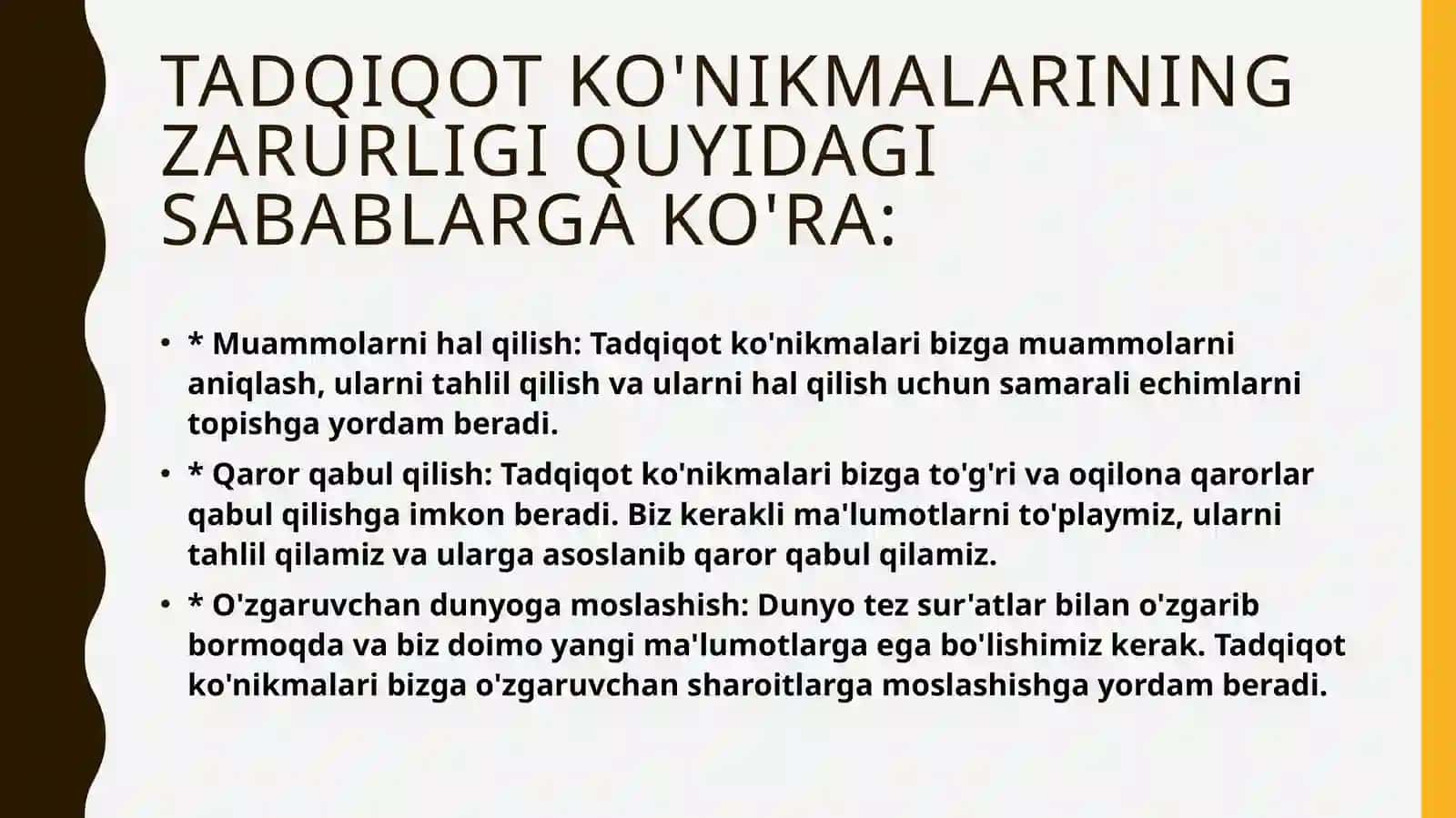 Tadqiqot usullari va ko'nikmalari 4