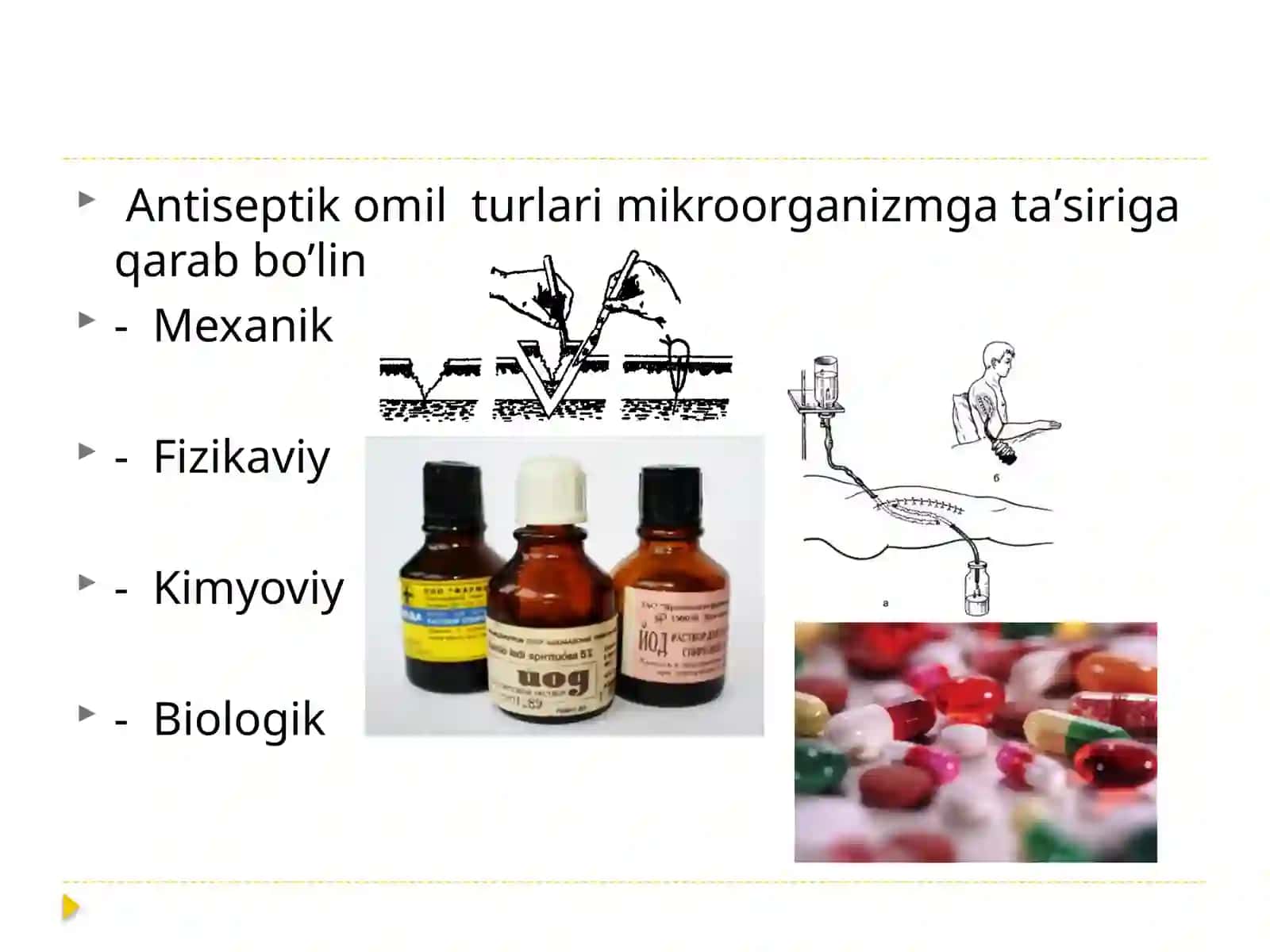 ANTISEPTIKA VA ASEPTIKA ASOSLARINI O'RGANISH 4