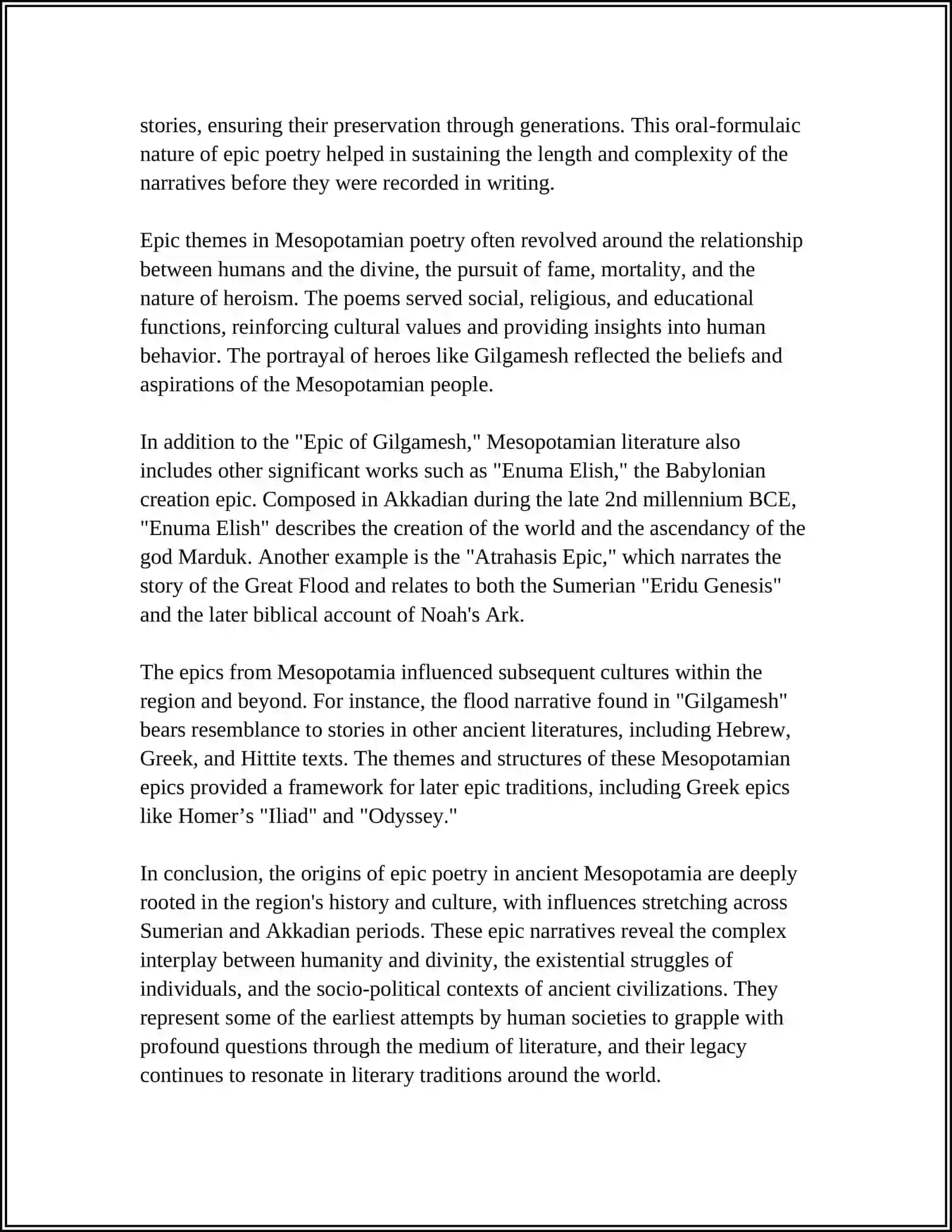 Evolution of Epic Poetry in Ancient Civilizations 4