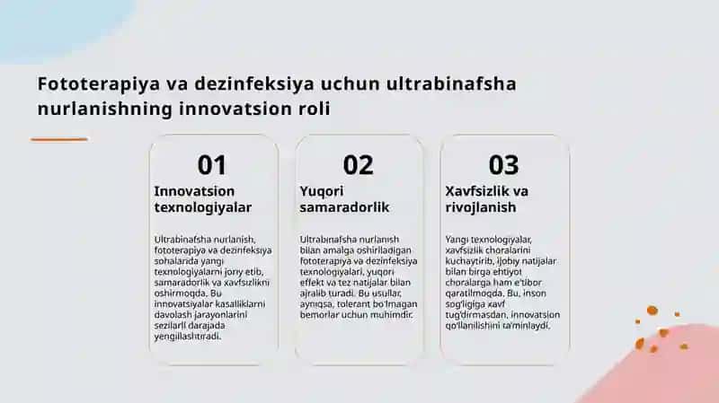 Ultrabinafsha nurlanish. Ultrabinafsha nurlanishlarning tibbiyotda qoʻllanilishi 4
