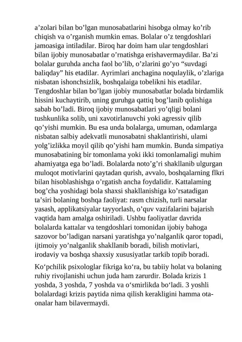 Bola shaxsining rivojlanishi va uning muhtiga bog’liqligi 4