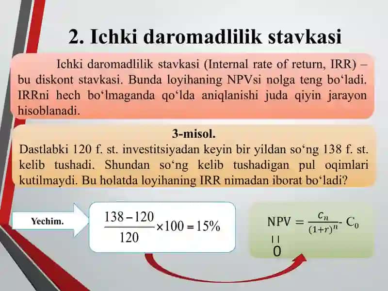 INVESTITSIYALARNI BAHOLASH USULLARI 4