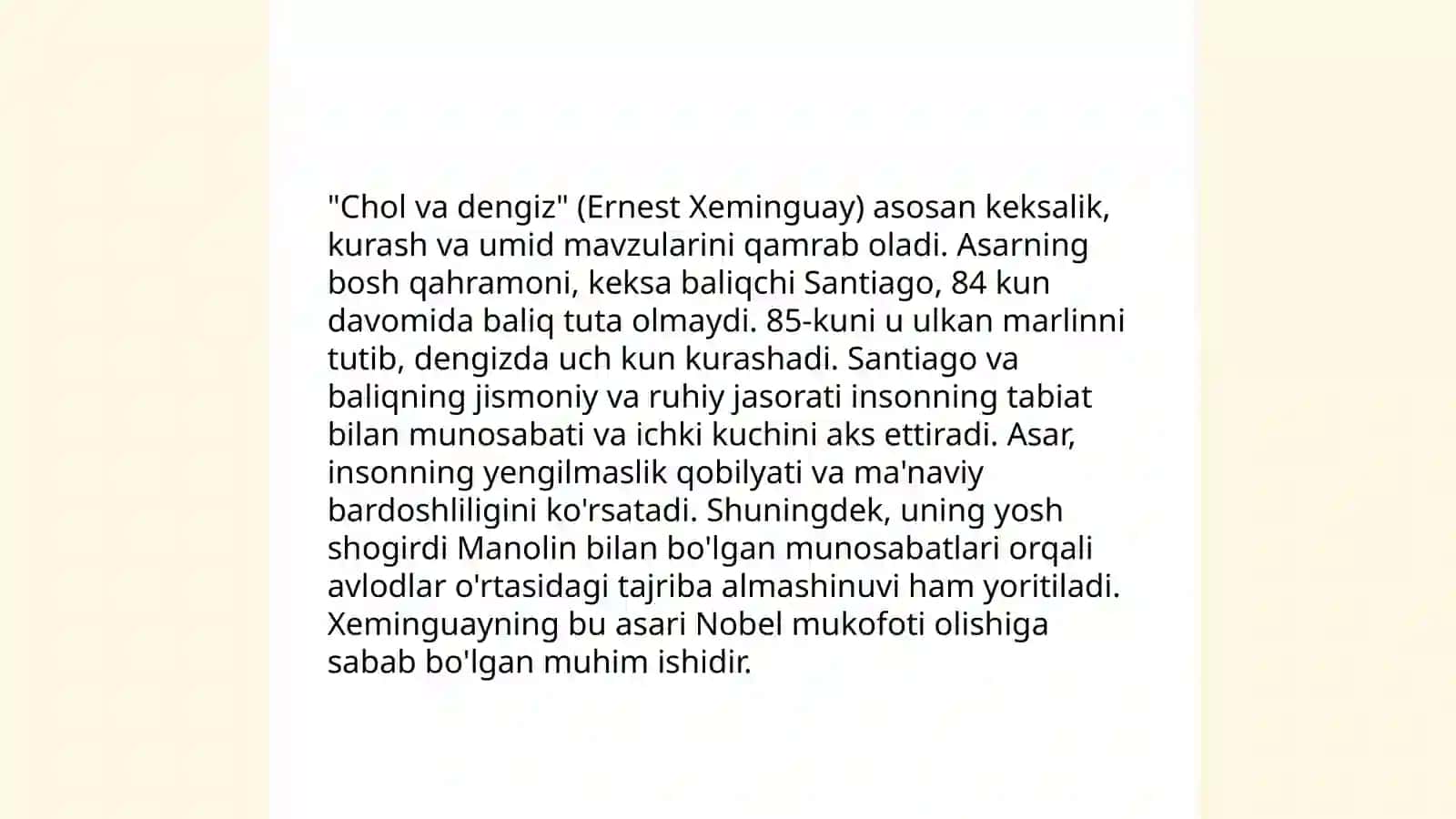 Chol va dengiz 4