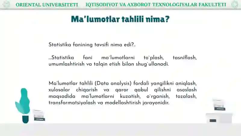 Ma’lumotlar tahliliga kirish 4